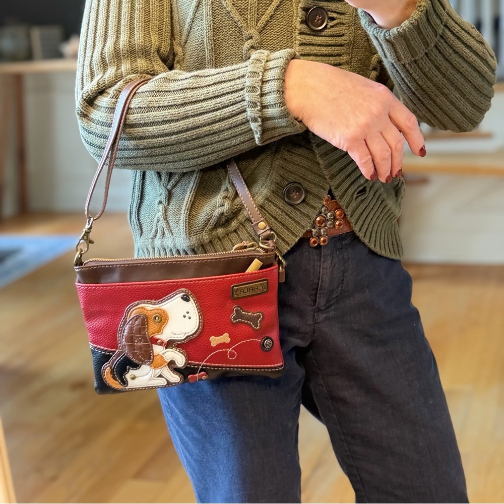 Chala Cottagecore Dog Appliqué Faux Leather Shoulder/Crossbody Bag – (VGUC) - Picture 4 of 15
